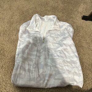 Size medium athletic top, long sleeve white camo